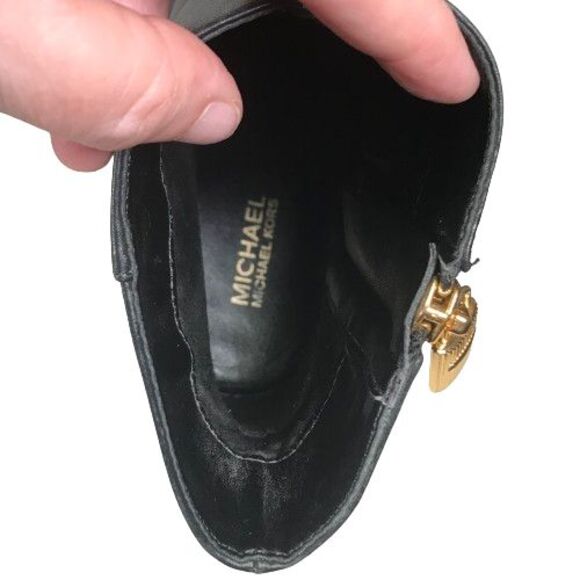 Michael Kors Black Ankle Boots with Gold Zipper - Picture 16 of 16